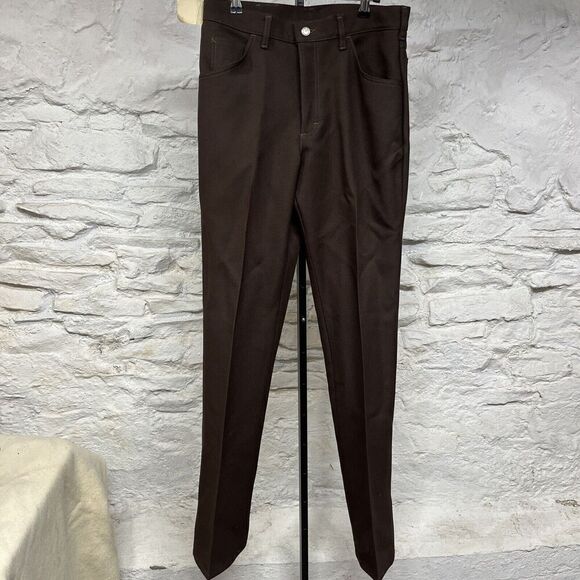 Vintage 70s LEE Polyester Pants Western Rockabilly Mod USA Talon Zipper Creased - Picture 1 of 10
